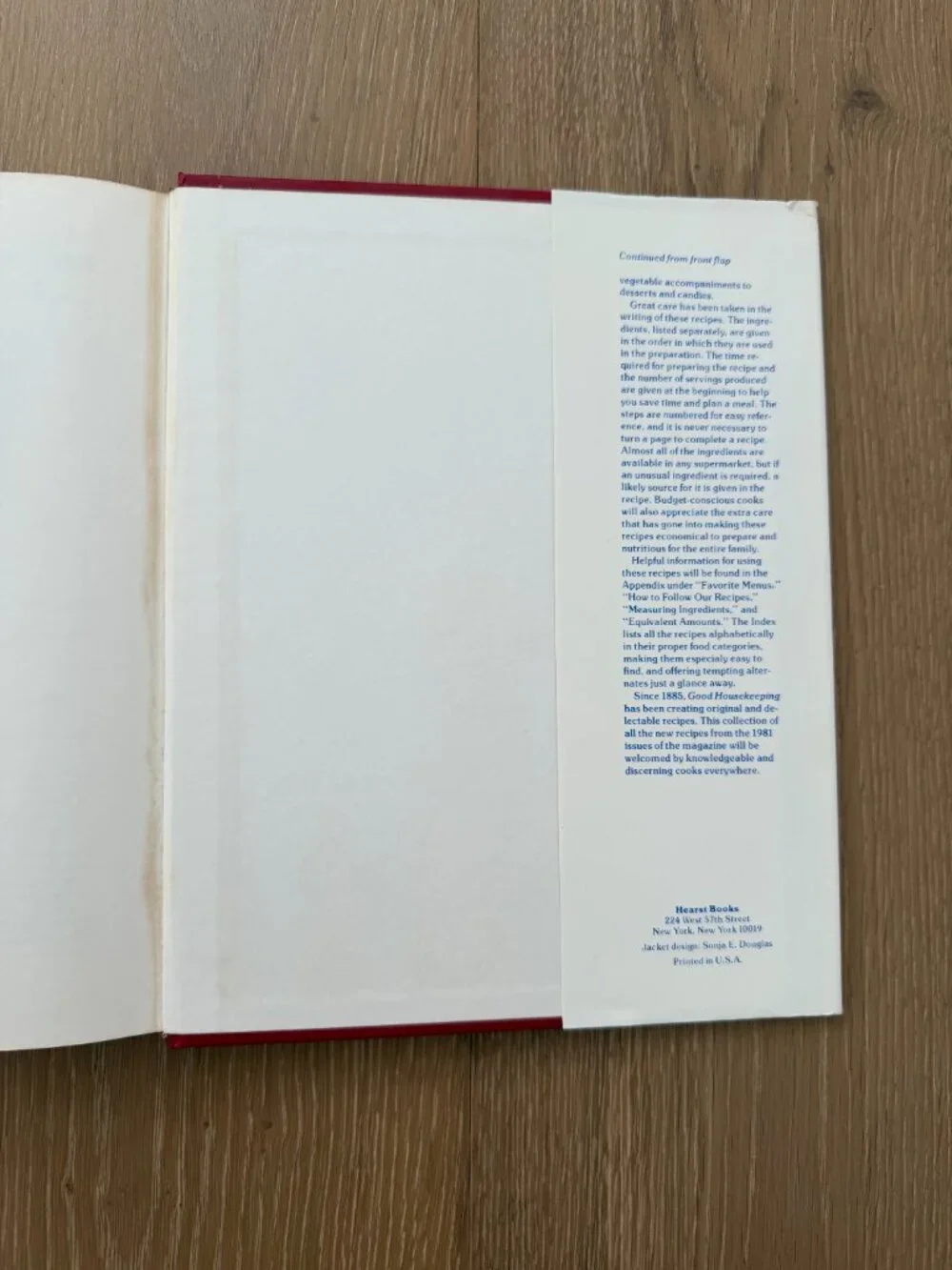 Good Housekeeping’s Recipes for 1981 Cookbook Vintage Dust Jacket Book